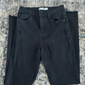Topshop Distressed Black Skinny Jeans